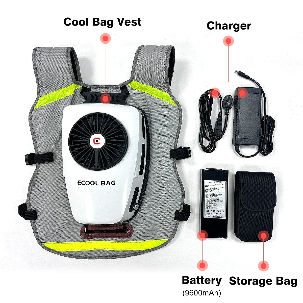 Cooling Air Conditioning Clothing With Reflective Strip Camping Rechargeable Air Conditioning Clothes Cooling Vest 에어컨조끼