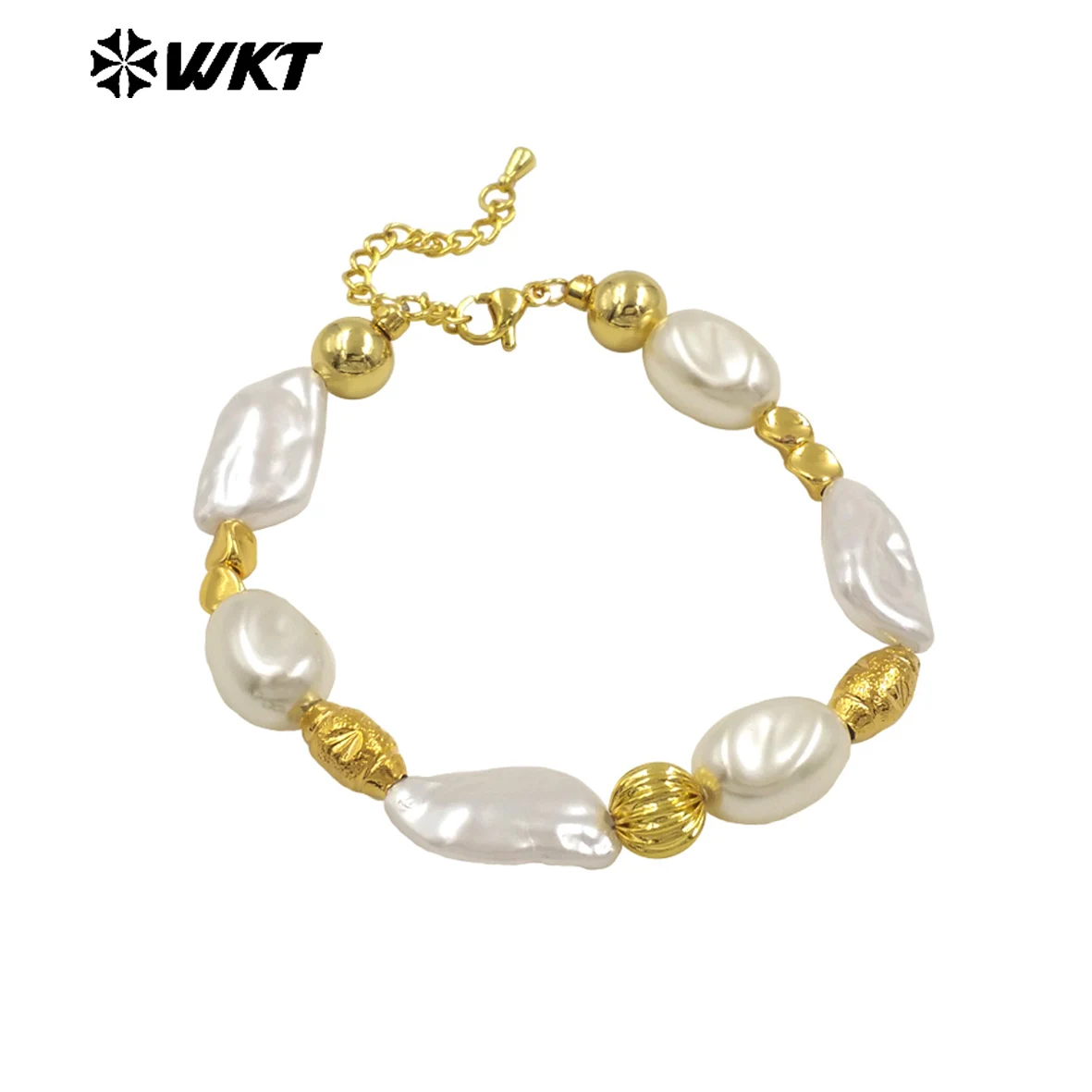 WT-MPB121 Amazing High-end Feel Artificial Pearl Bracelet With 18k  Gold Plated For Girls Birthday Gift Decorated
