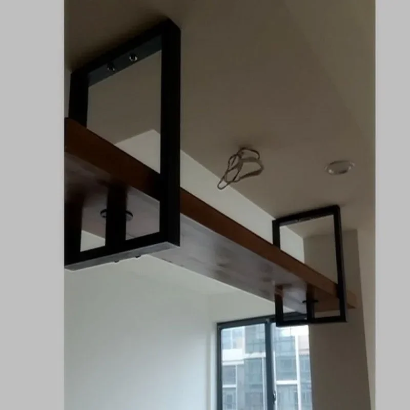Metal frame solid wood storage rack industrial style wine rack wall hanging restaurant bar sundries storage rack