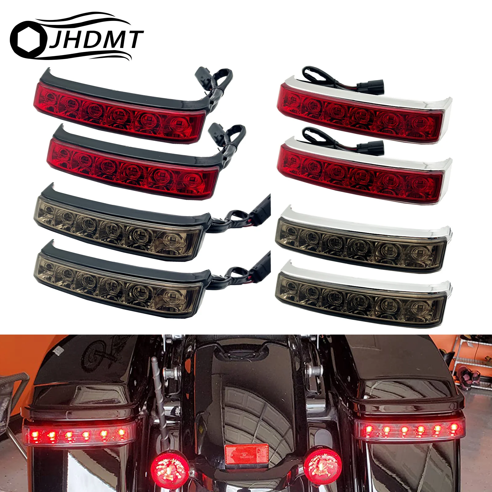 Motorcycle Saddlebag Tail Lights Run Brake LED Turn Signal Lamp For Harley Touring Electra Street Road Gilde Road King 2014-2023