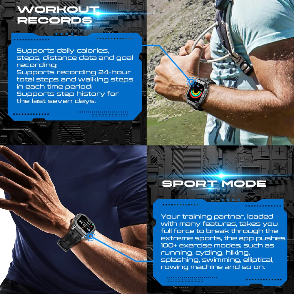 X1 Pro 야외 견고한 스마트 시계 1ATM 방수 수영 나침반 고도 남성 블루투스 통화 Smartwatch 2.13 "AMOLED 디스플레이