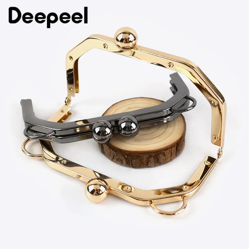 1/2Pcs Deepeel 14CM Smooth Framework Metal Purse Frame Bag Handle Sewing Brackets Wallet Kiss Clasp Handles Hardware Accessories