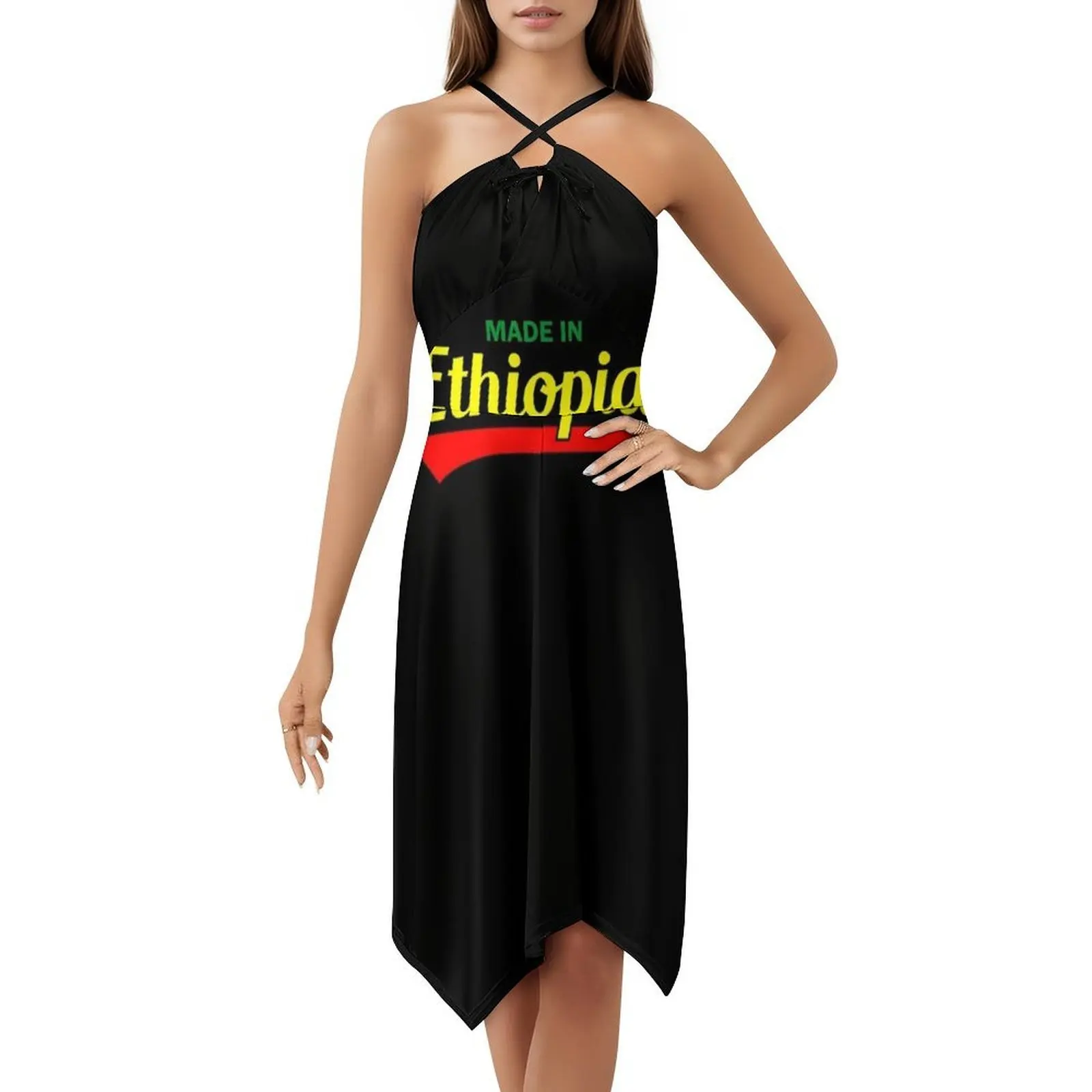 Camisetas de moda etíope, ropa de calle para mujer, vestido de fiesta, ropa de Club estampada a la moda para mujer, etíope, etíope