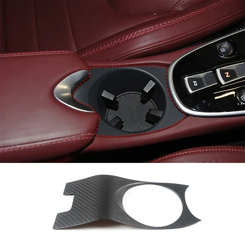 1Pcs Real Carbon Fiber For McLaren GT 2019 2020 2021 2022 Car Central Control Teacup Frame Cover Trim Sticker Car Accessories