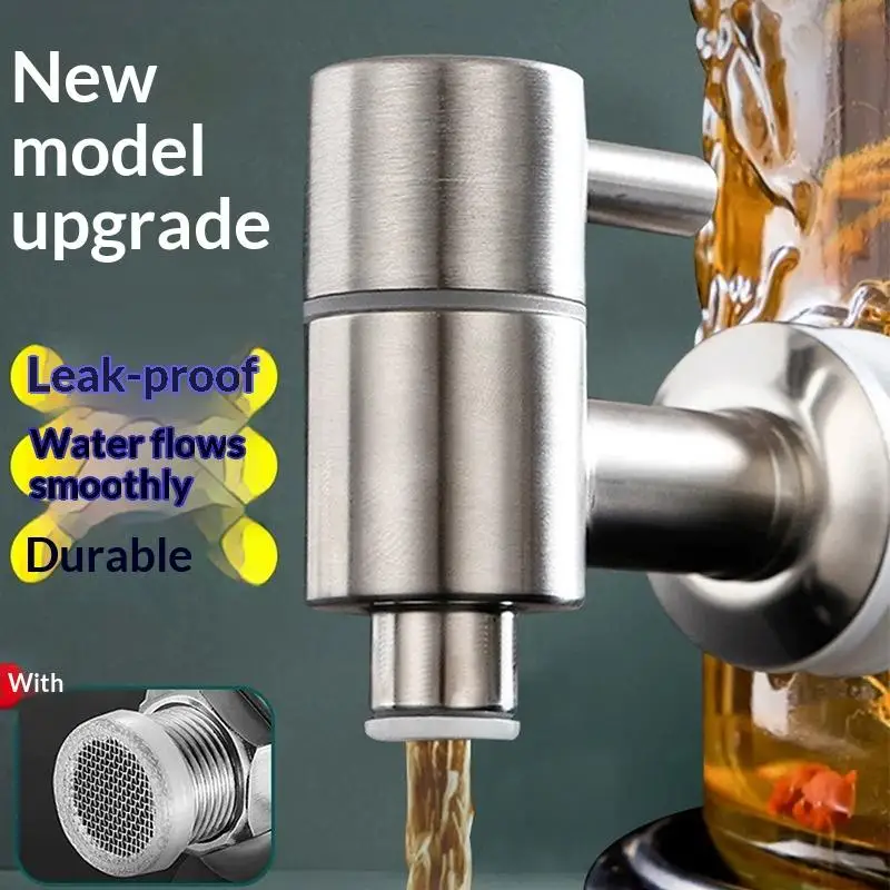 1 Set Water Dispenser Switch Tap Leakproof Beer Faucet Cask Valve Switch Stainless Steel Special Juice Faucet Valve