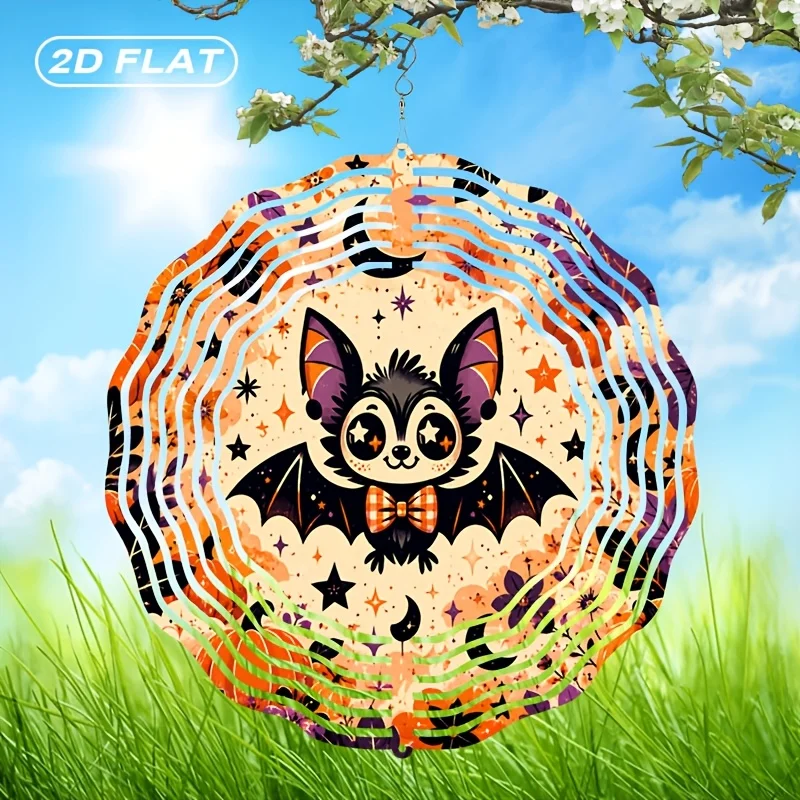 CIFBUY Windspiel Niedliche Fledermaus Buntglas-Sonnenschutz Drehende Garten- und Terrassendekoration für Innen- und Außenbereich Hängendes Ornament Geschenk