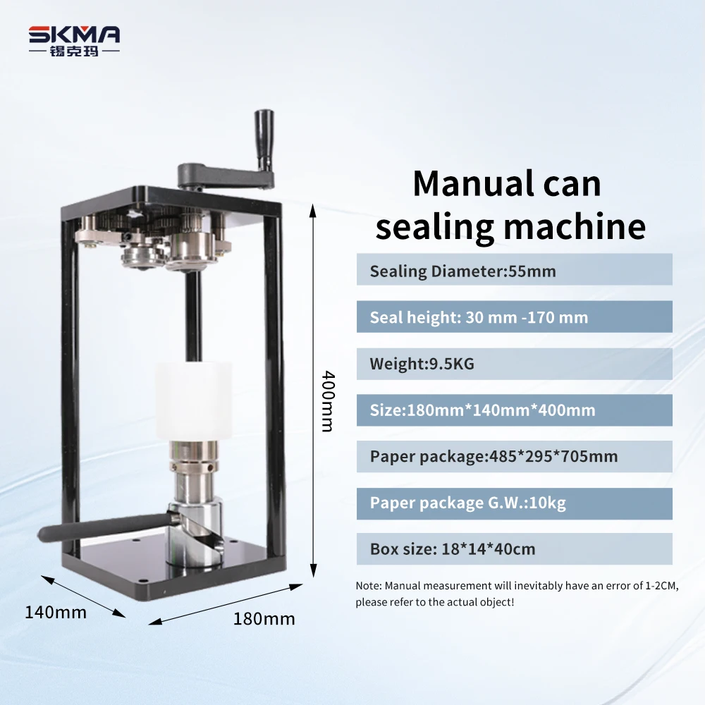 New Design Pure Manual Can Seamer for 200ml/250ml/330ml/500ml/650ml Rotary Bottles Tin Aluminum Pet Can Sealer Machine