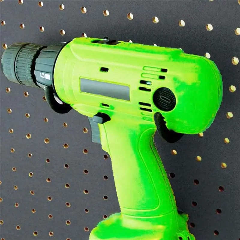 A27F-15PCS Pegboard Drill Holder Heavy Duty Hooks,Pegboard Double Hooks Drill Hanger Hook For Drill,Accessories