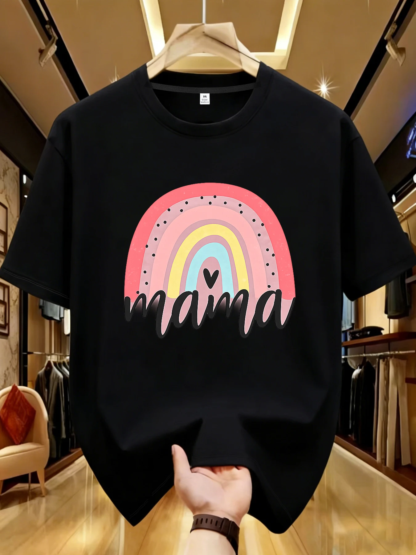 

【WDS01198】Art printing plus size women's round neck T-shirt summer casual street fashion women's Joker short sleeve T-shirt