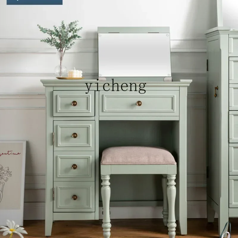 

Simple Dressing Table Small Flip Girl Bedroom Table Mirror Integrated Dressing Table