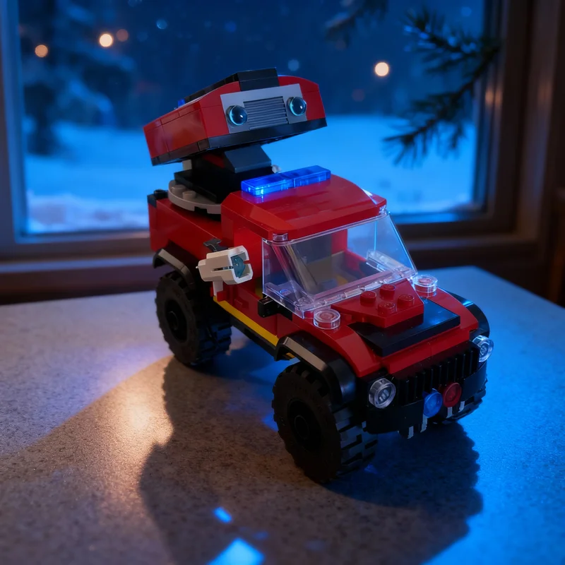 

Набор из 168 деталей: Модифицированный пожарный грузовик MOC City, модель-конструктор, архитектурные блоки, рождественский подарок, креативная идея для самостоятельной сборки