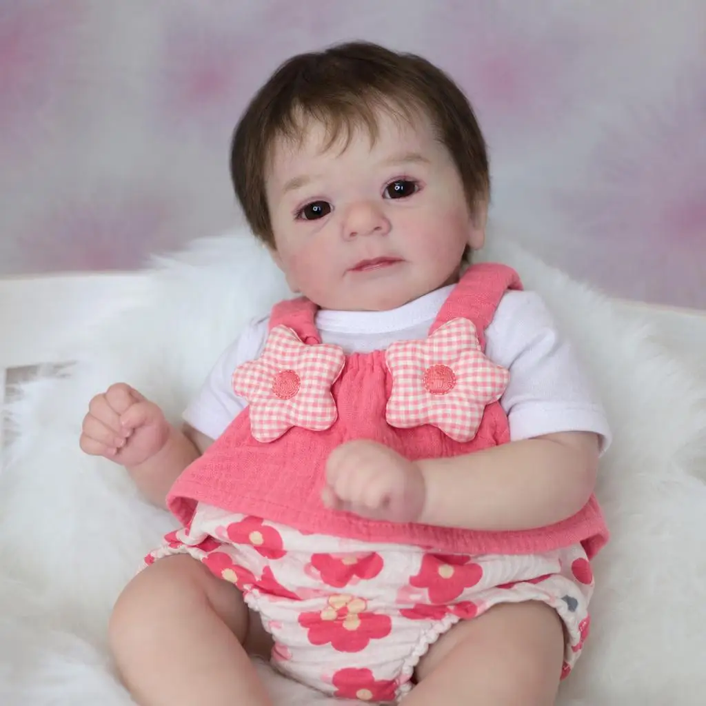 BZDOLL 45 CM 18 Inch 3D Skin Toy Lovely Fashion Play Doll, Lifelike Reborn Baby Cloth Body Doll, Handmade Birthday Gift for Kids