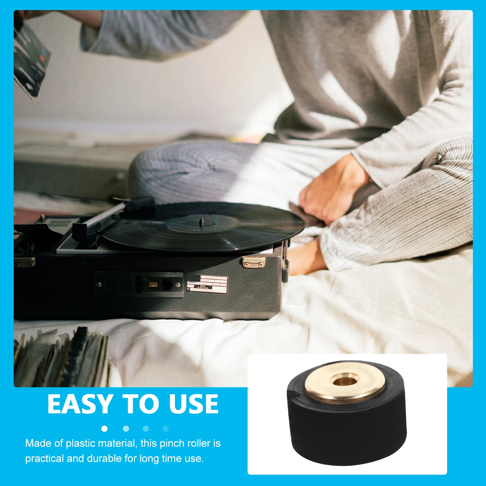 

2 Pcs Pinch Roller for Radio Tape Wheel Bearing Vinyl Recorder Pressure Repair Rubber Replacement