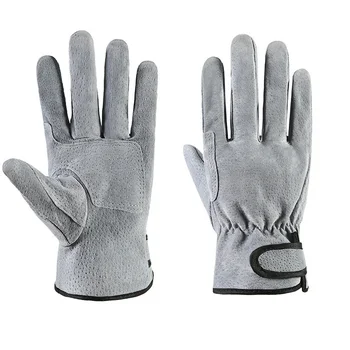 Arbeitshandschuhe, Schweißhandschuhe aus Rindsleder, hitzebeständig, Sicherheitsschutz, Sicherheitsarbeitshandschuhe für Schweißer, Schneiden, Gartenarbeit