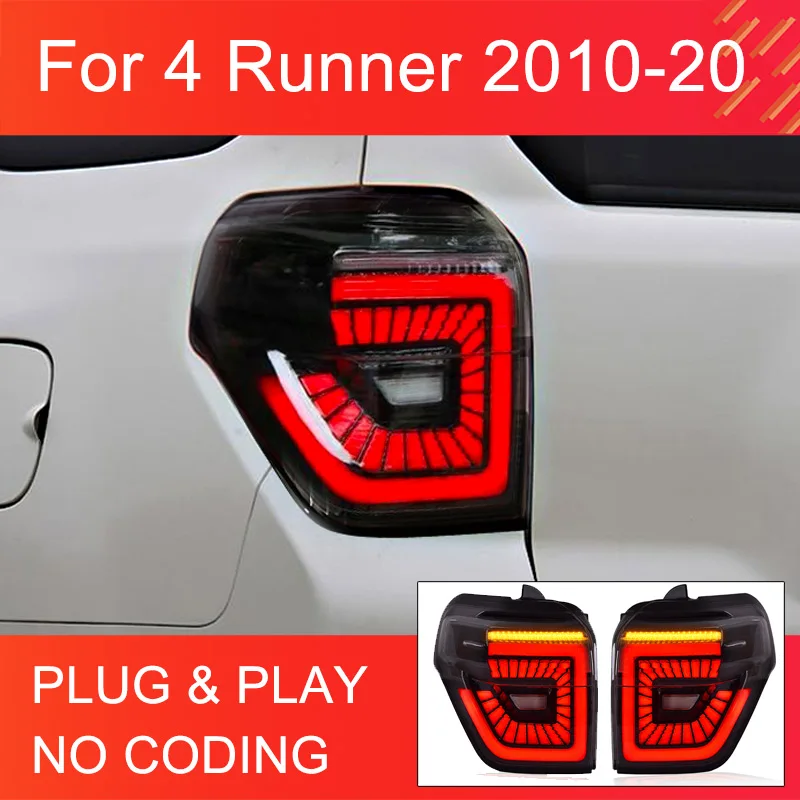 1 Pair LED Tail Lights Assembly for Toyota 4 Runner 2010-2020 Taillights Plug and Play with LED Dynamic Turning Rear Tail lights