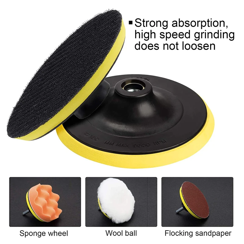 3-7 Inch Self-adhesive Backing Pad Polishing Plate With 10/14mm Thread Adapter Angle Grinder Wheel Sander Disc Polishing Tool