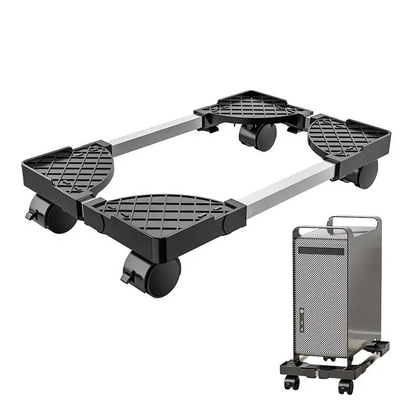 Mobile CPU Cooling Base, Suporte do chassi com bloqueio Rodízio Roda, Prateleira ajustável, Torre do computador, Desktop Stand