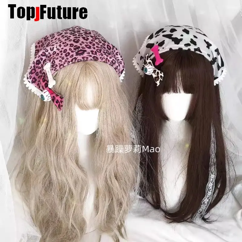 

Модный готический треугольный бандаж с леопардовым и коровьим принтами в стиле Harajuku, пентаграмма, стимпанк, панк, Y2K для женщин и мужчин, универсальный