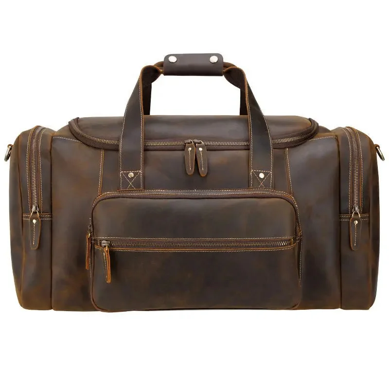 Maheu Grote Reistas Echt Lederen Vintage Stijl Bagage S Mannen Mannelijke Duffle S Reizen Weekender S Voor Man