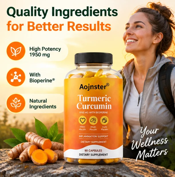 Turmeric Curcumin Capsules,90 Count,Dietary Supplement,Natural Turmeric Extract for Body Wellness & Daily Nutrition Support