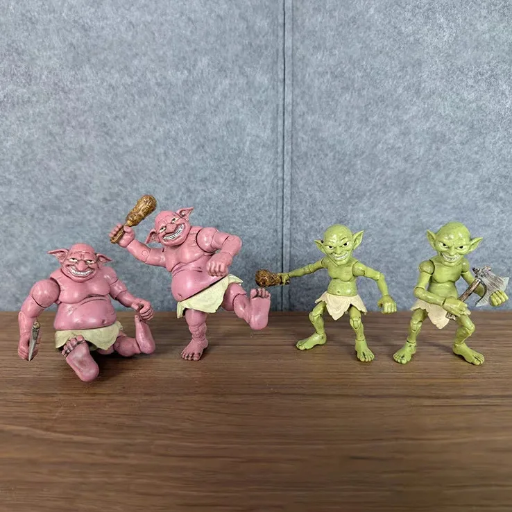 4 قطعة أنيمي عفريت الشكل الأخضر عفريت أرقام الأحمر عفريت تمثال بولي كلوريد الفينيل جمع تمثال الديكور نموذج لعبة طفل هدايا عيد الميلاد #4