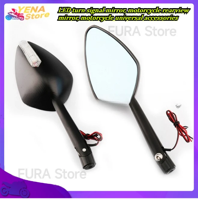 

LED turn signal mirror, motorcycle rearview mirror, universal motorcycle parts, modification components
