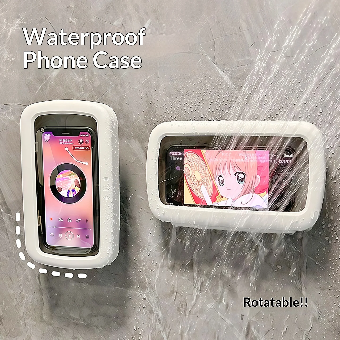 

Bathroom phone holder, waterproof phone case, phone holder, bathroom toilet wall mounted shower storage rack