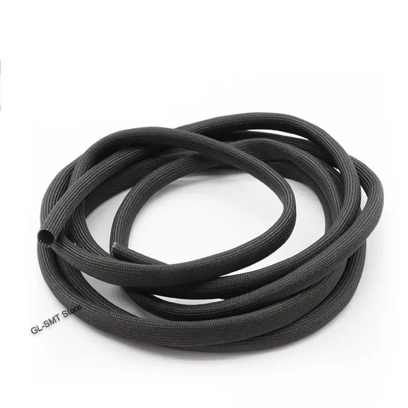 1/2/3/5/10M Black 600 ℃   High Temperature Braided Soft Fiber Tubing Insulation Cable Sleeving Fiberglass Tube 1-40mm Diameter