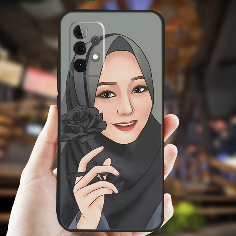 Muslim Arabic Hijab Girl Cover For Samsung Galaxy A34 A54 A14 A73 A53 A33 A13 A12 A32 A52 A72 A50 A70 A71 A51 Case