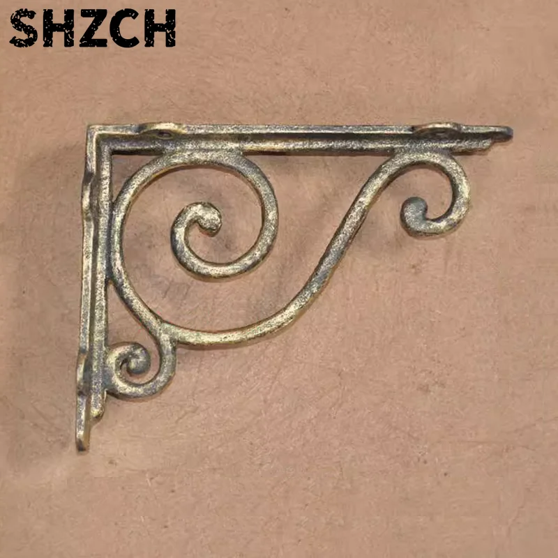 Vintage European-Style Gold Cast Iron Brackets – Unique Designs