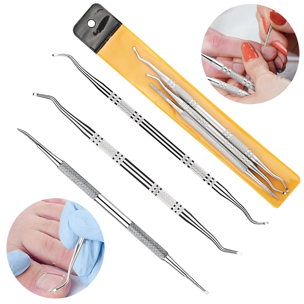 

3Pcs Ingrown Toenail Tools Set Stainless Steel Nail File Pedicure Toe Correction Removal Kit Toe Nail Corrector Foot Care Tool