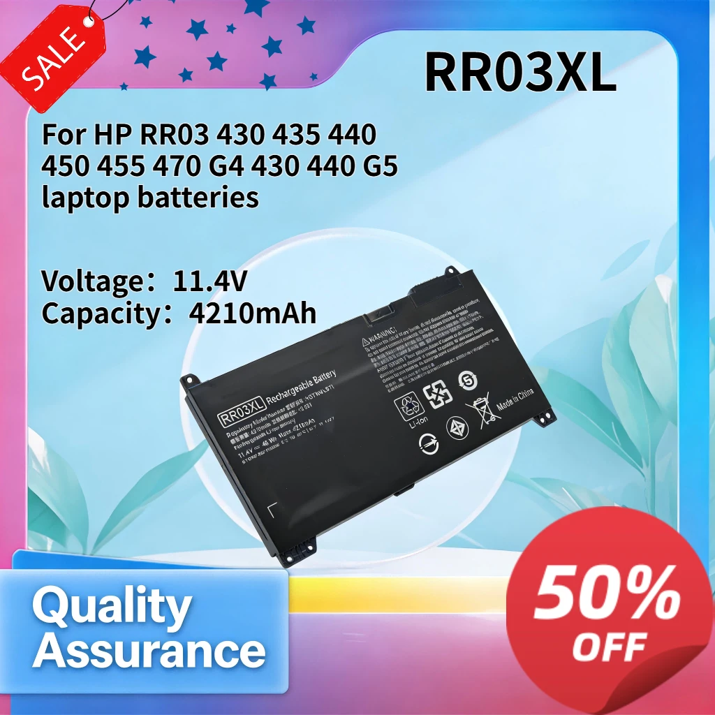 Baterías para portátiles de 4210 mAh compatibles con HP RR03 430 435 440 450 455 470 G4 430 440 G5