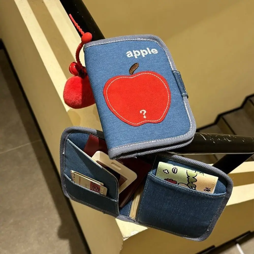 

Creative New Travel Passport Holder Denim Fruit Designer Travel Passport Wallet Cute Multi-function Cards Holder Unisex