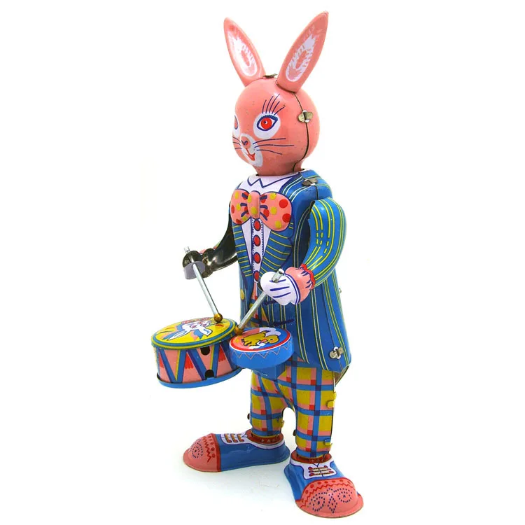 

MS298 Rabbit Drumming Robot Adult Collectibles, Creative Gifts, Tin Crafts