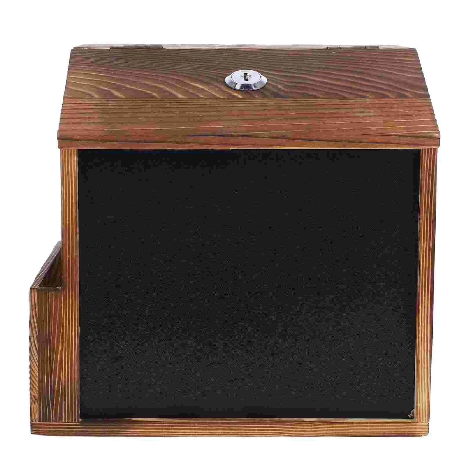 

Suggestion Box Donation Mailboxes for outside Wall Mount Ballot Wooden Locking Desk Organizer