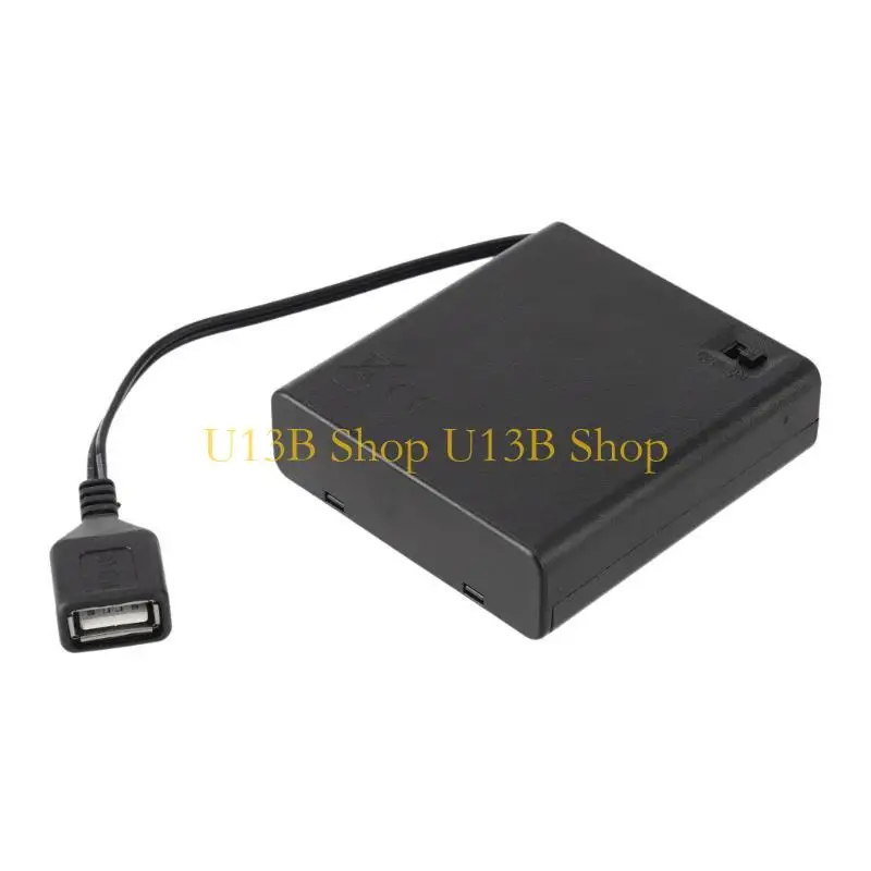 U13B 2/3/4/6/8 Steckplatz AA Battery Hülle Hülle mit USB zum Erstellen von LED -Lichtkit mit Schaltern für LED -Licht