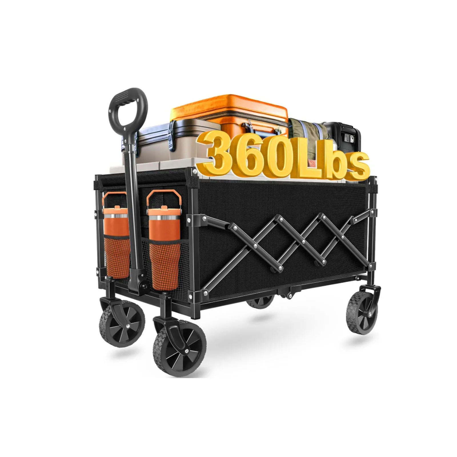 Wagons Carts Foldable - Collapsible Wagon Cart with Wheels Foldable - Utility Folding Wagon Cart for Sports Camping Grocery