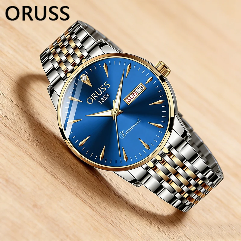 Men's Luxury Quartz Wristwatch with Luminous Pointer