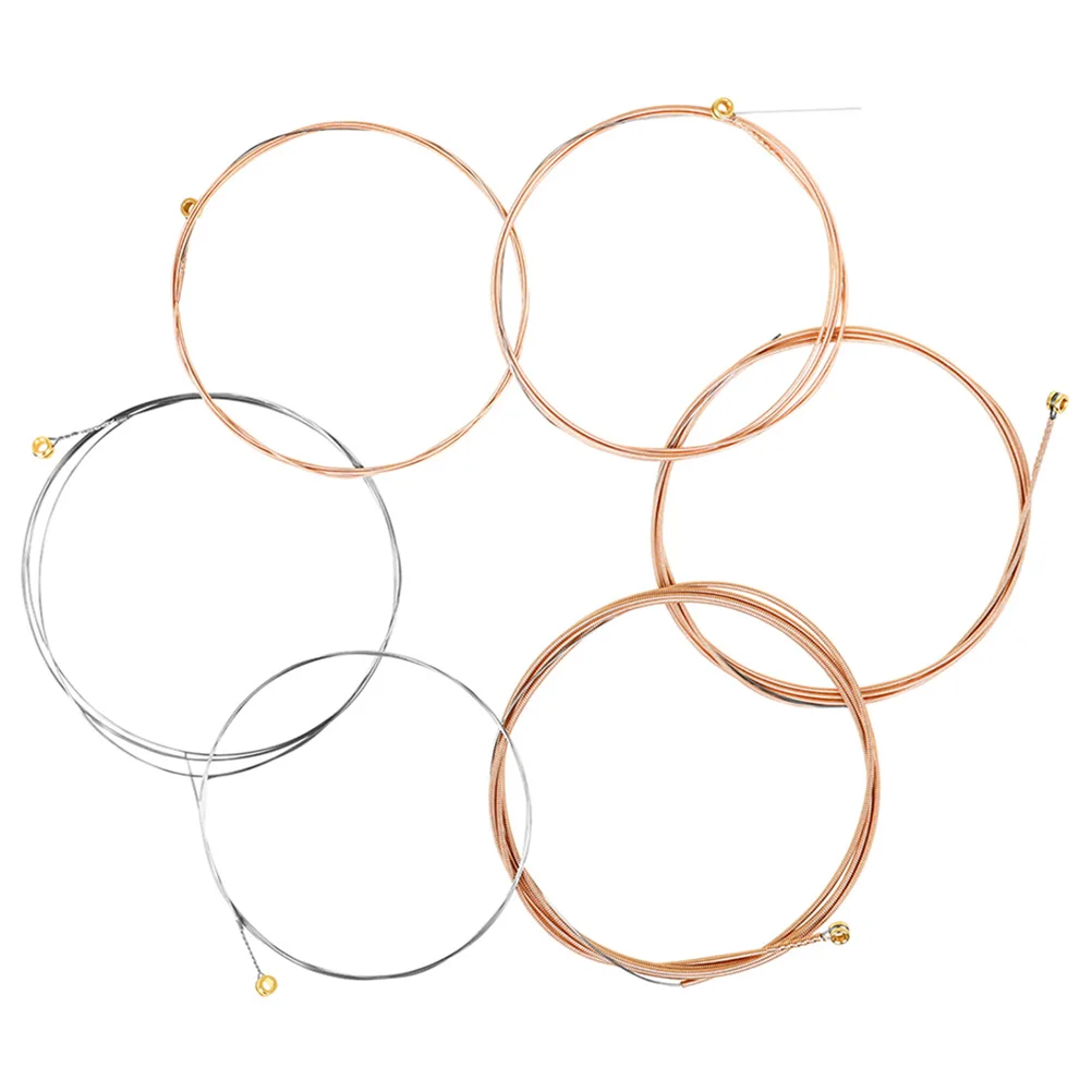 

6 Pcs Acoustic Strings Durable Carbon Steel Folk Accessories Replacement Parts Musical String For Guitar Guitar Supply