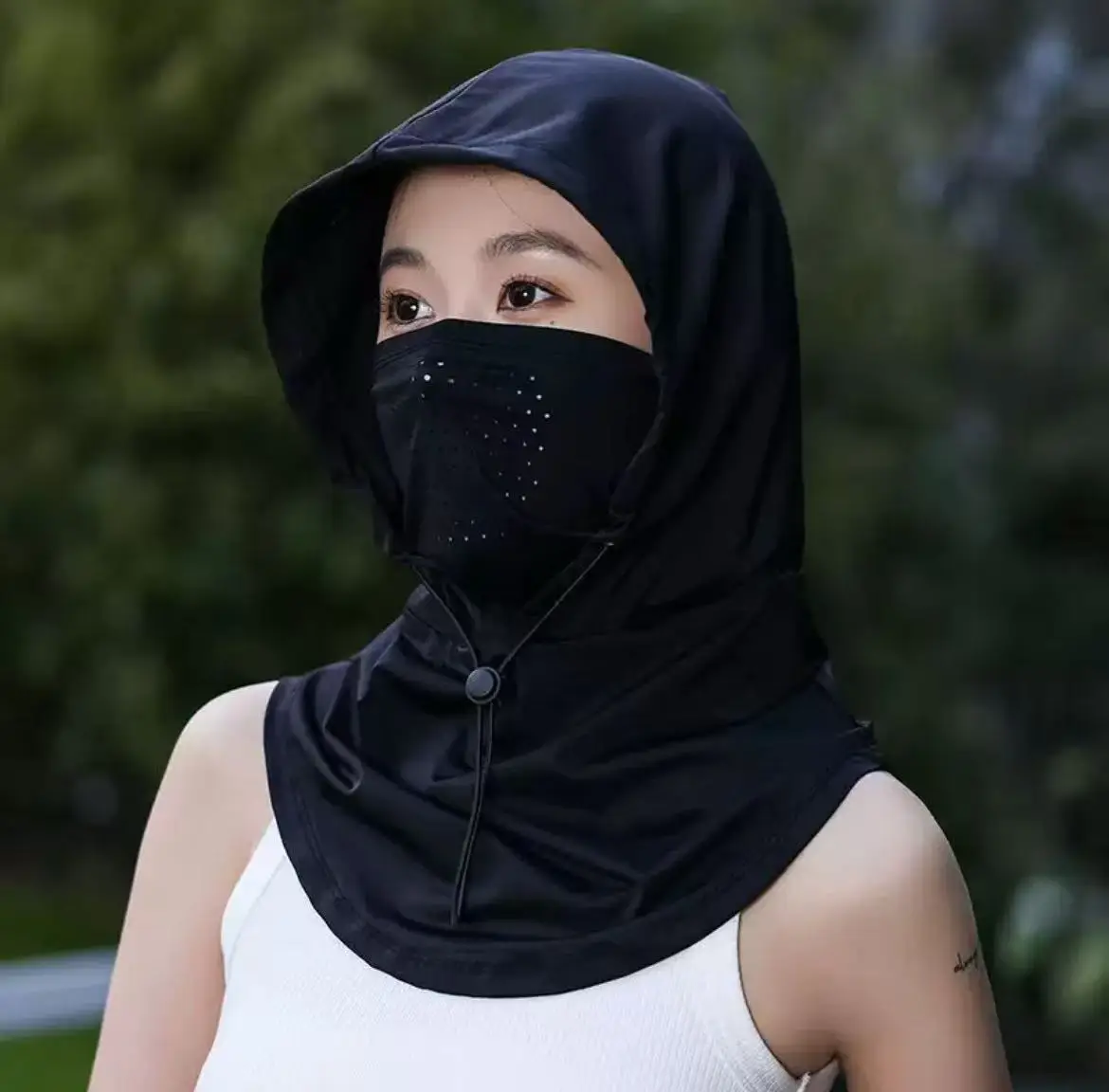 

UPF50+ Breathable Full Face Sun Hood with Mask, Ice Silk Anti-UV Neck Gaiter, Quick Dry Sun Protection Balaclava for Fishing Cycling Hiking