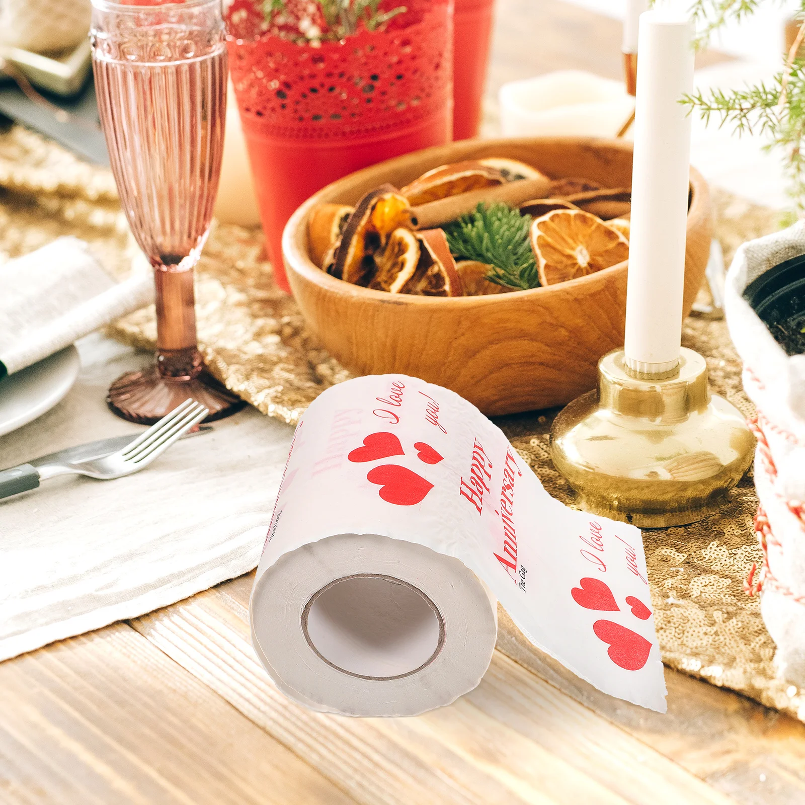 1 لفة مطبوعة لعيد الحب ورق التواليت لينة الزخرفية لفة مناديل المرحاض للحمام المنزل النوم مكتب ورقة اللوازم المنزلية #3