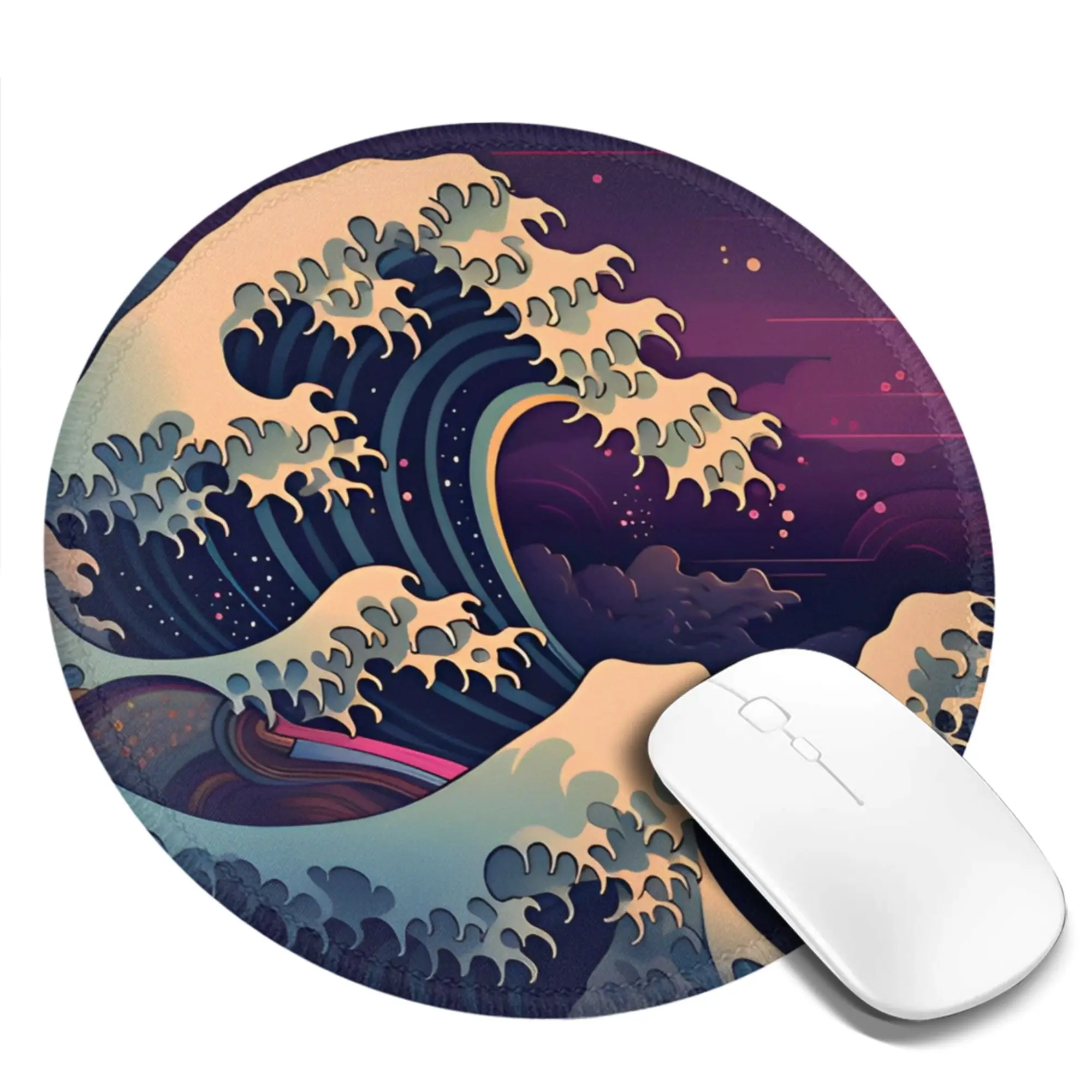 

The Great Wave of Kanagawa (24) Mouse Pad Kawaii Round Mousepad Graphic Comfortable Quality Mouse Mats For Notebook Computer