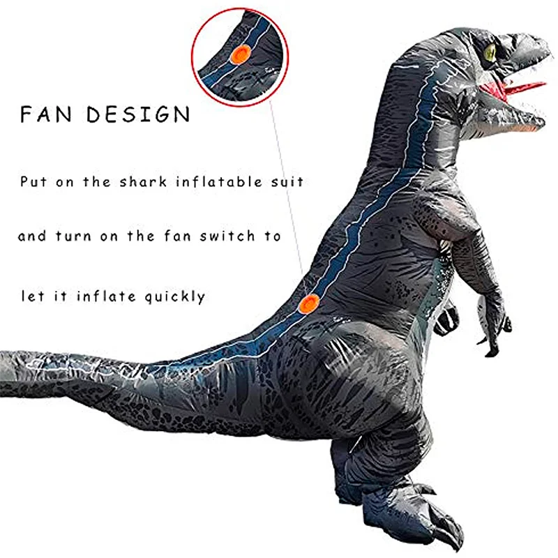 Inflatable Costume Adult Dinosaur Costume Velociraptor Halloween Dinosaur Costumes T-rex Costume Blow Up Dinosaur Costume