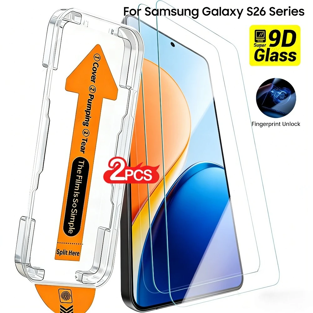 

2Pcs High Clear Screen Protector for Samsung Galaxy S26 S25 S24 Ultra S23 S22 S21 Plus S25 S26 Edge Dust Free Installation Glass