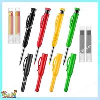 N08R Mechanical Pencil Set With 4 Mechanical Carpenter Pencils With 24 Refills, For Carpenters, Long Heads Deep Hole Marker