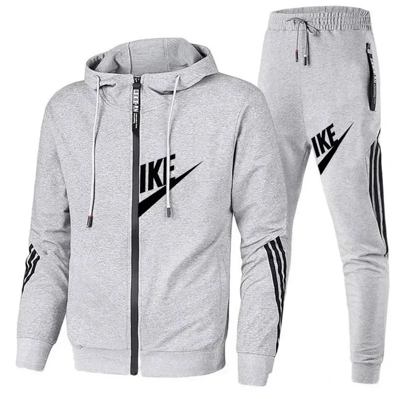 Men's Two-piece Casual Sportswear and Pants for Jogging Outdoor Sports Set in 2025, Autumn Men's Daily Street Fashion Set
