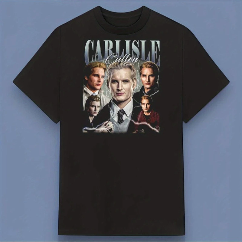

Футболка American Carlisle Cullen Movie Actor, подходящая для мужчин и женщин на все сезоны, повседневная и модная уличная одежда