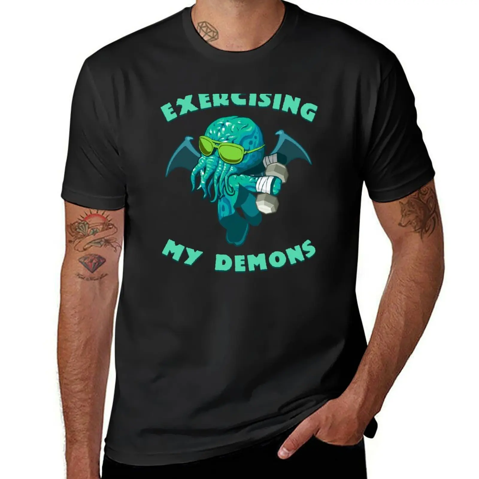 

Cthulhu Workout Exercising My Demons T-Shirt cute tops plus size tops boys whites mens tall t shirts