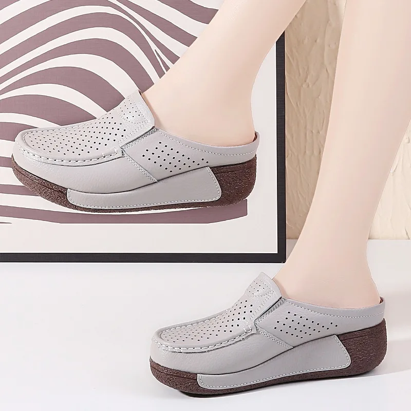 Summer Closed Toe Sandals Women Slippers Shoes Large Size Wedges Platform Flip Flops High Heels Women\'s Sandalias Mujer WSH3299