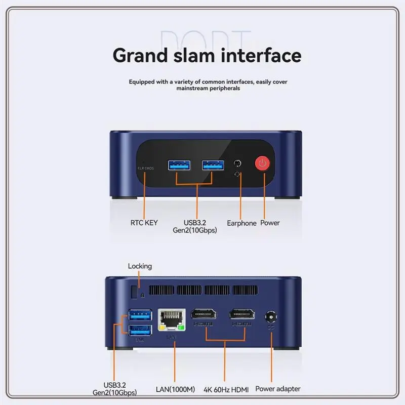 موثوق-كمبيوتر صغير 4K 4096 X 2160 60 هرتز DDR4 8GB RAM 128GB SSD لـ Win11 Pro WIFI6 BT كمبيوتر ألعاب سطح المكتب، كمبيوتر صغير 4K